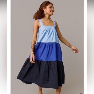 NEW with tags Goodnight Macaroon tiered blue maxi dress
